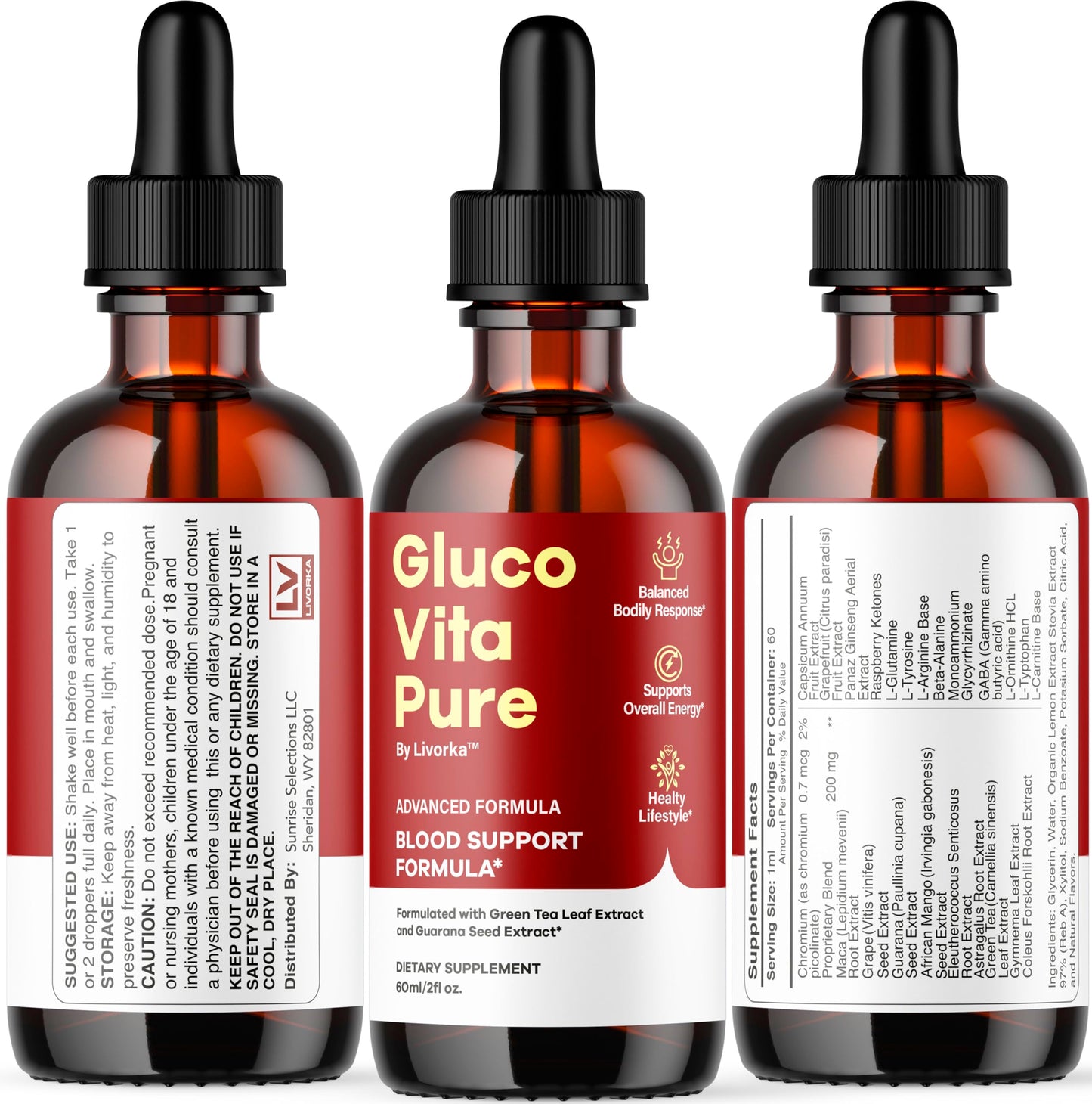 Glucovita Pure Drops – All Natural Gluco Vita Liquid Support (1 Month)