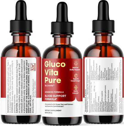 Glucovita Pure Drops – All Natural Gluco Vita Liquid Support (1 Month)