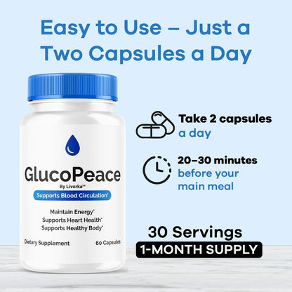 GlucoPeace Capsules (2 Pack) – Circulatory Support, 120 Count