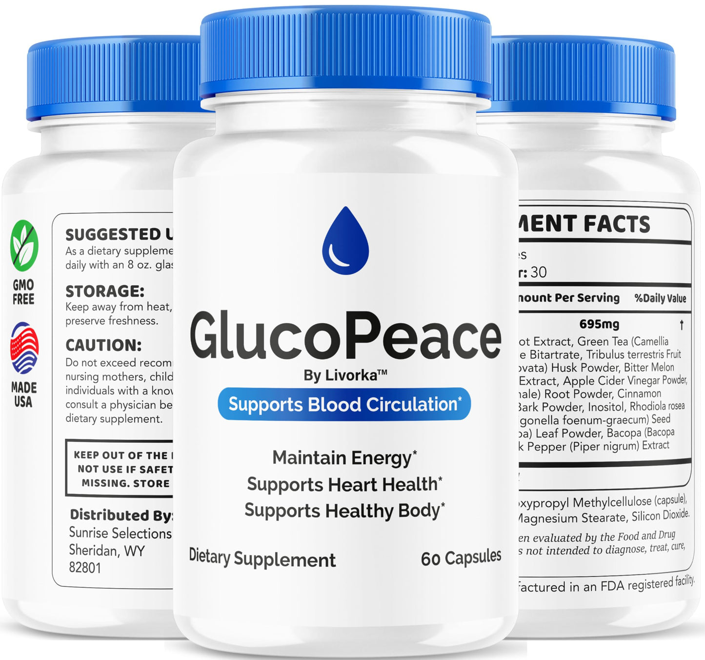GlucoPeace Capsules (2 Pack) – Circulatory Support, 120 Count