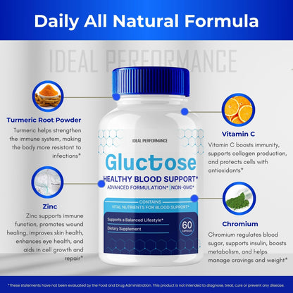 Gluctose Pills – Advanced Blood Support Formula (3 Pack) | Gluc Tose Blood Capsules