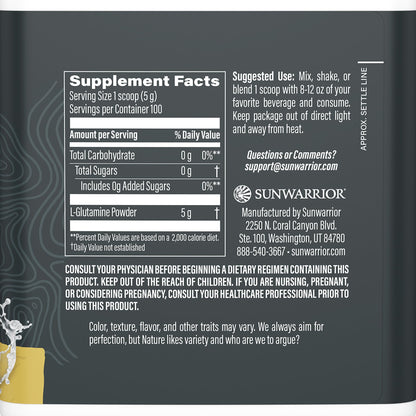 L-Glutamine Powder - Muscle Recovery & Gut Health Support | 100 Servings Unflavored