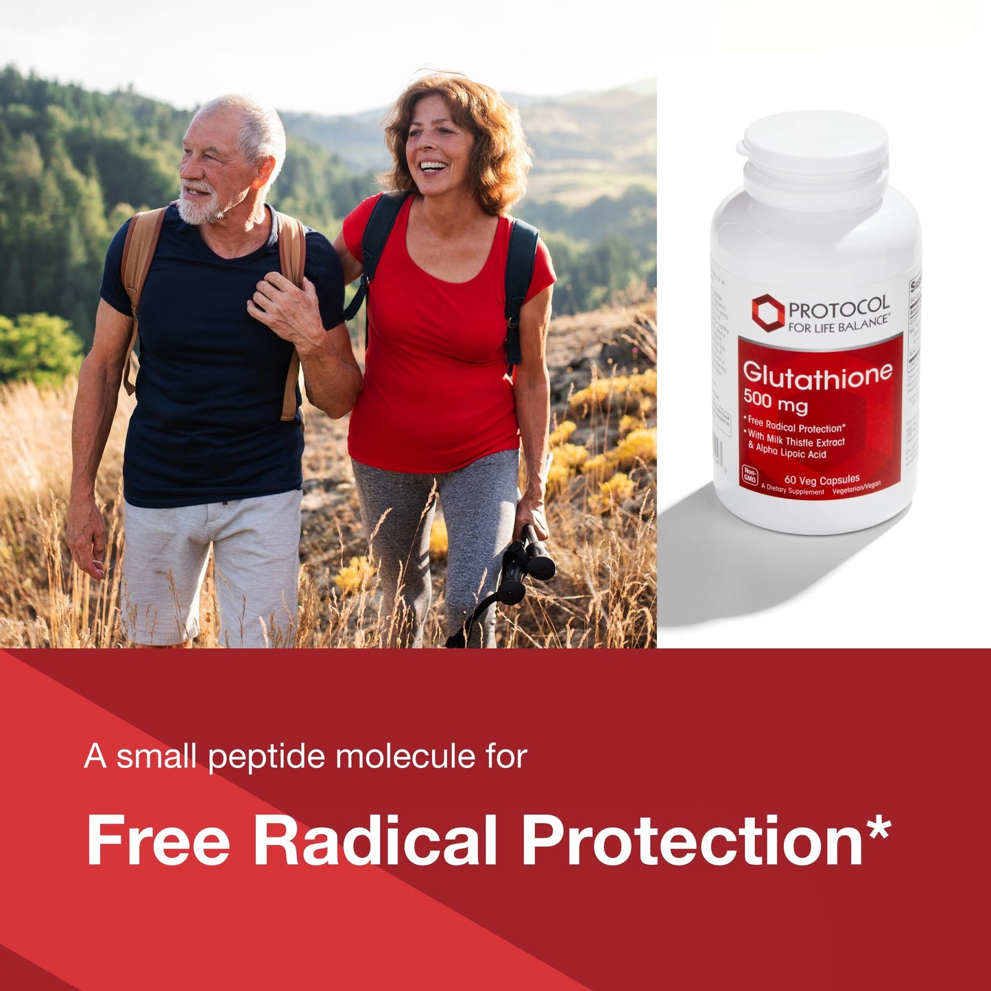 PROTOCOL FOR LIFE BALANCE Glutathione 500mg - Milk Thistle and Alpha-Lipoic Acid - 60 Veg Caps