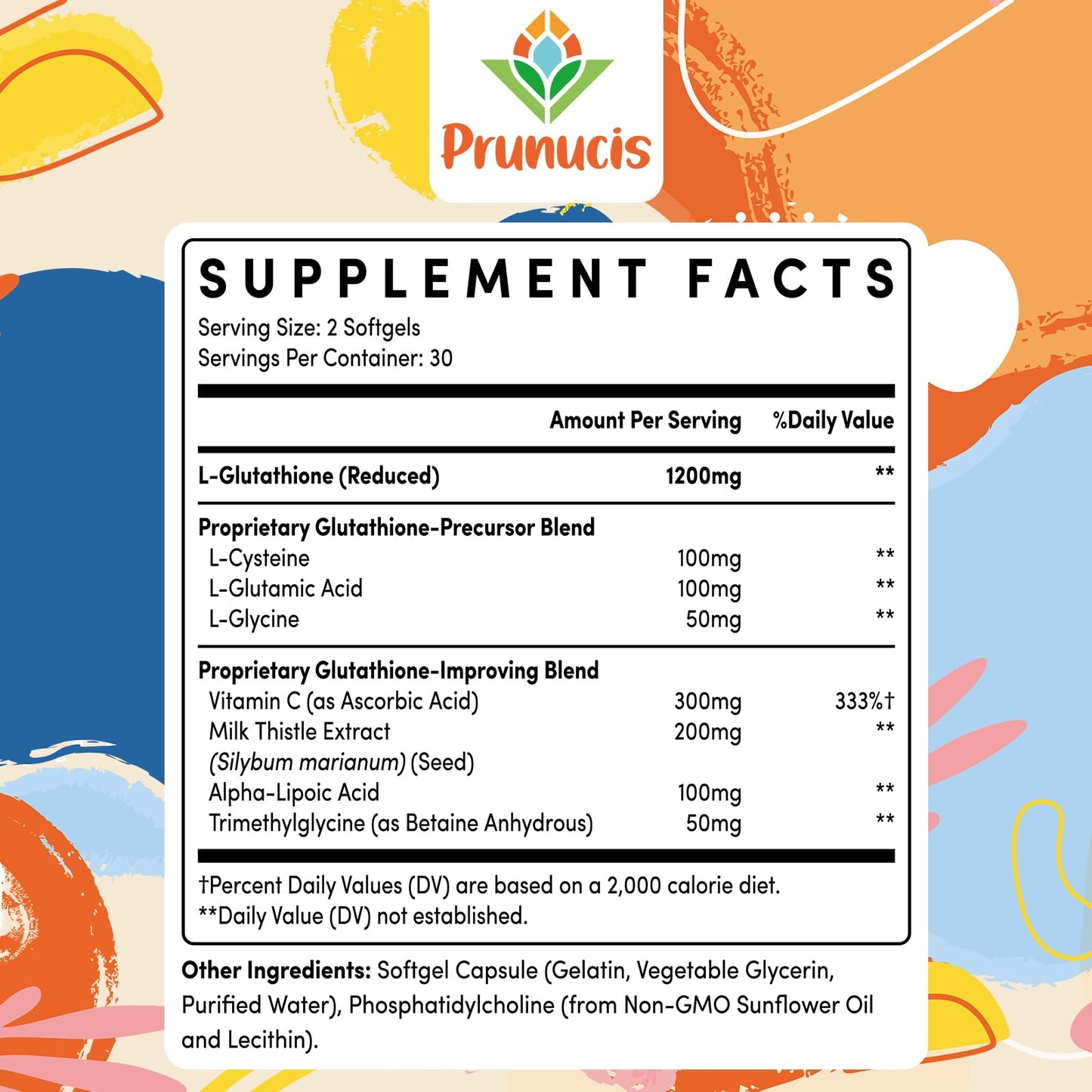 2400mg Liposomal Glutathione with Vitamin C, Milk Thistle & Alpha-Lipoic Acid | 60 Softgels
