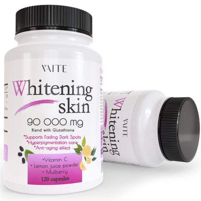 Glutathione Whitening Pills - 90,000 mg | Vegan Skin Care Supplement for Dark Spots, Acne Scars & Anti-Aging - 120 Capsules