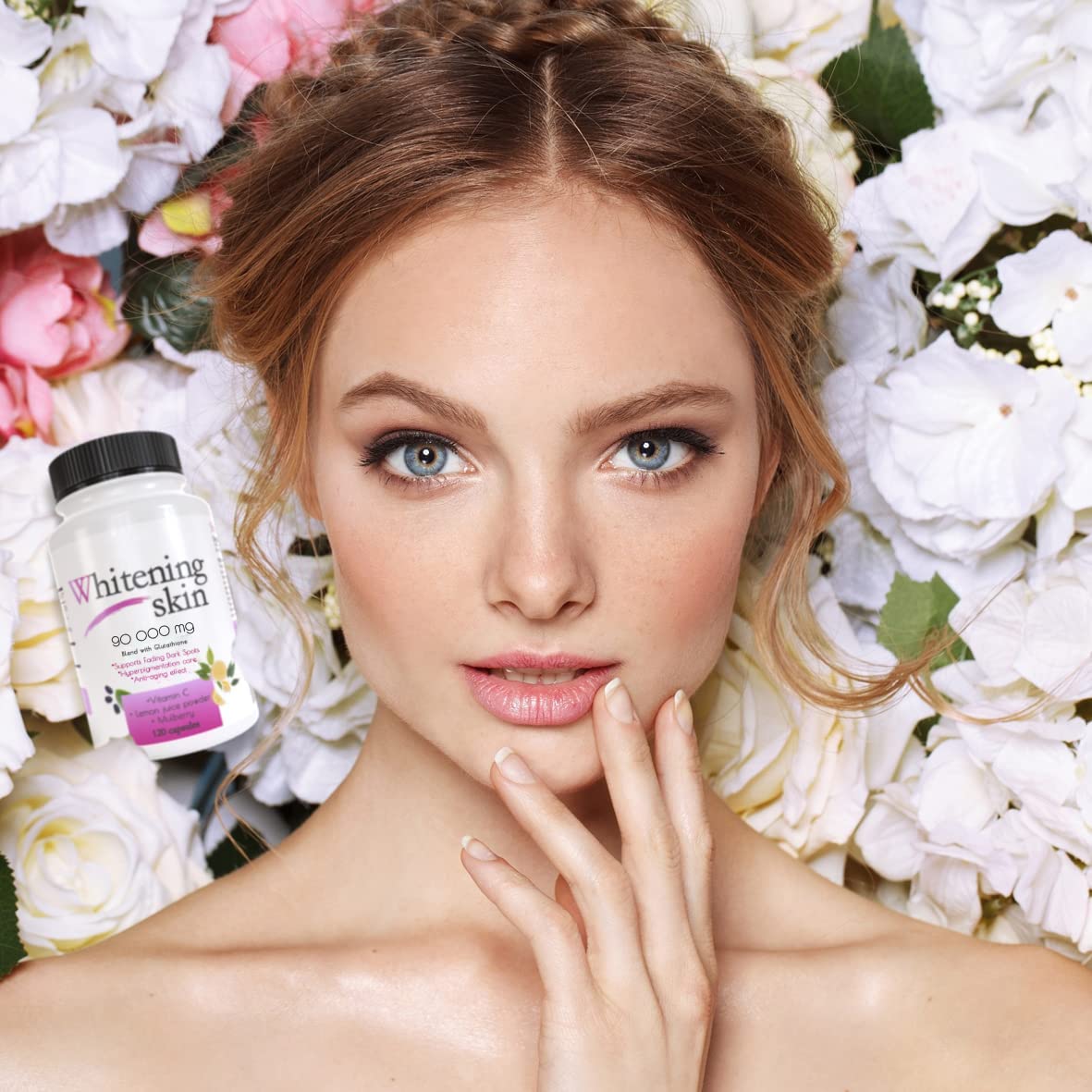 Glutathione Whitening Pills - 90,000 mg | Vegan Skin Care Supplement for Dark Spots, Acne Scars & Anti-Aging - 120 Capsules
