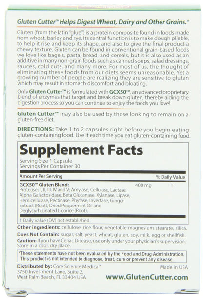 Gluten Cutter Pack of 3 — Digestive Enzyme Supplement for Gluten, Dairy & Grains | 30 Capsules Each