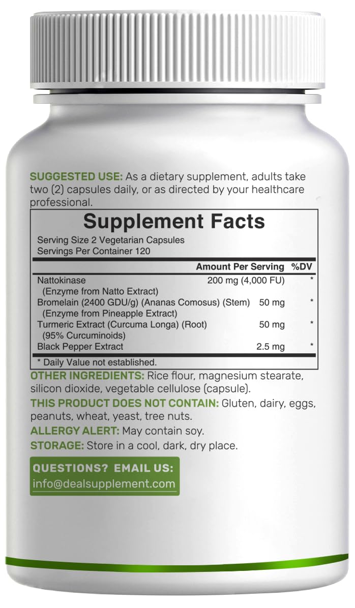 Nattokinase 4,000 FU – 240 Veggie Capsules | Heart Health & Digestion | Vegan