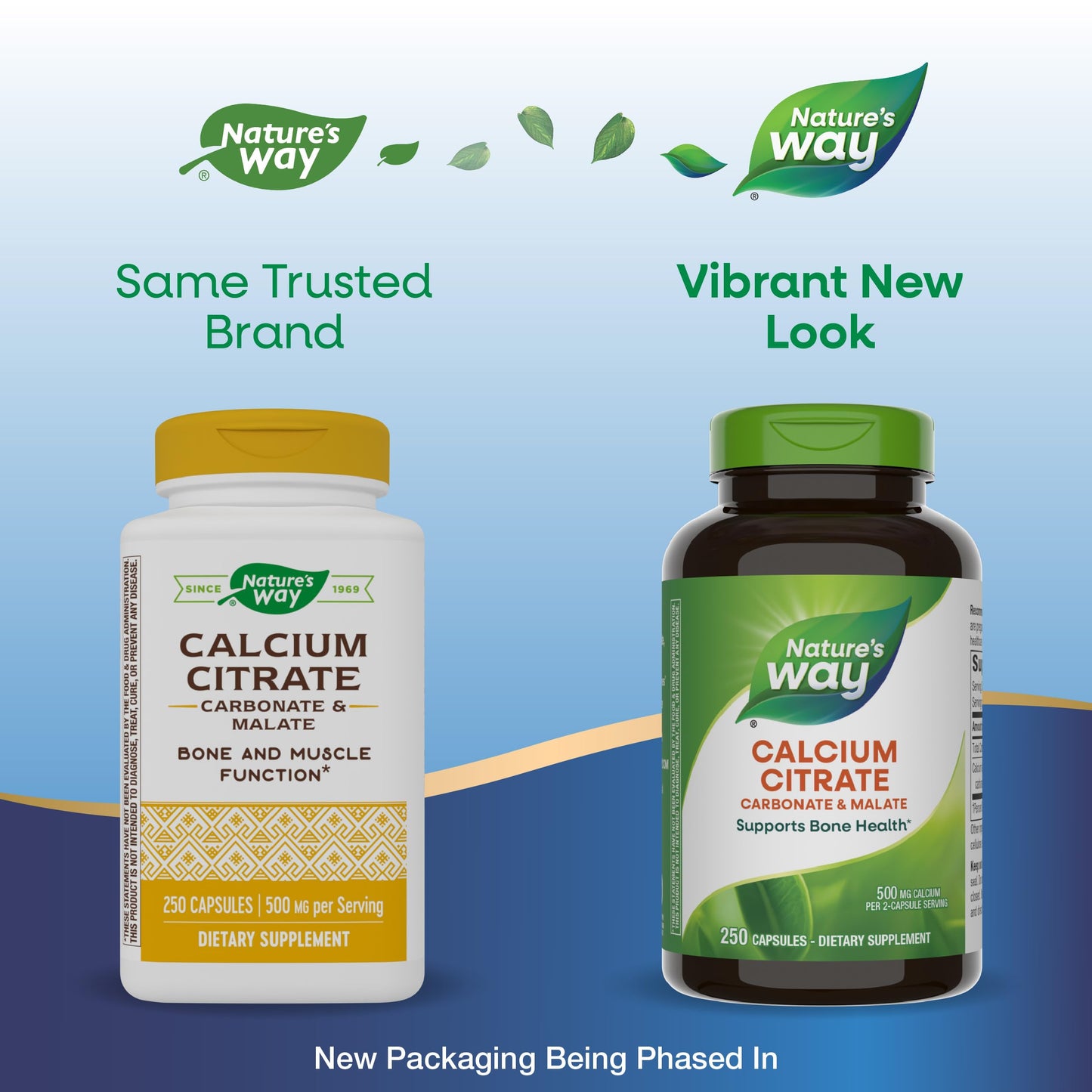 Nature's Way Calcium Citrate 500 mg - 2-Capsule Serving, 250 Capsules | Bone Health & Muscle Function