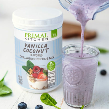 Primal Kitchen Vanilla Coconut Collagen Fuel Drink Mix – 11g Collagen, Dairy-Free, No Artificial Sweeteners, 14.4 oz