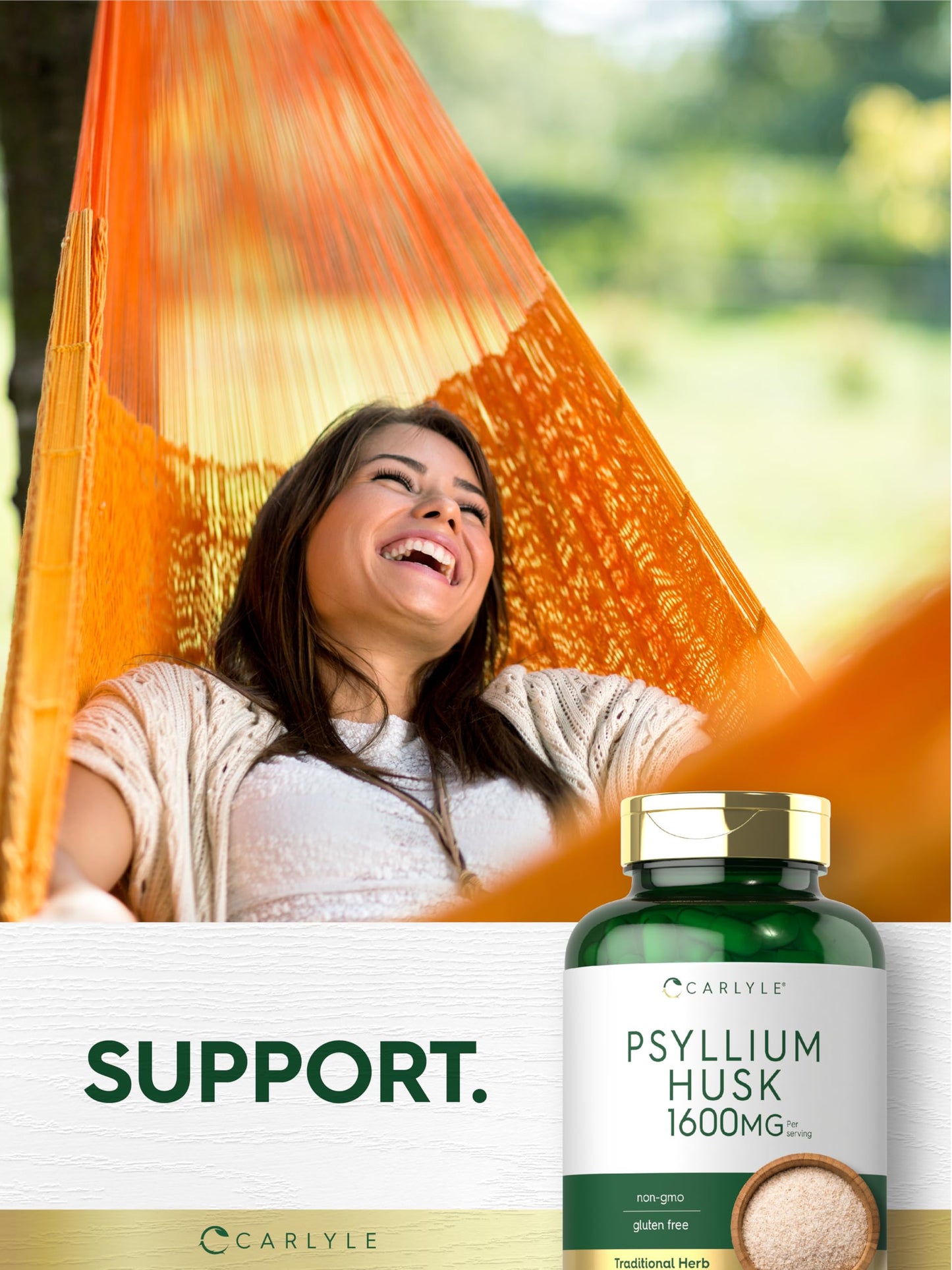 Carlyle Psyllium Husk Capsules 1600mg – 200 Count | High Potency Fiber
