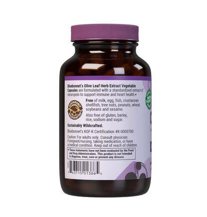 BlueBonnet Nutrition Olive Leaf Herb Extract - Immune & Heart Health Support, 120 Veg Capsules | Gluten-Free, Soy-Free, Kosher, Non-GMO, Vegan
