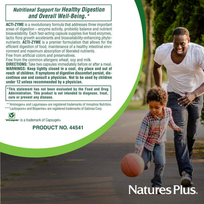 Natures Plus ActiZyme 180 Veg Caps – Digestive Enzymes & Probiotics