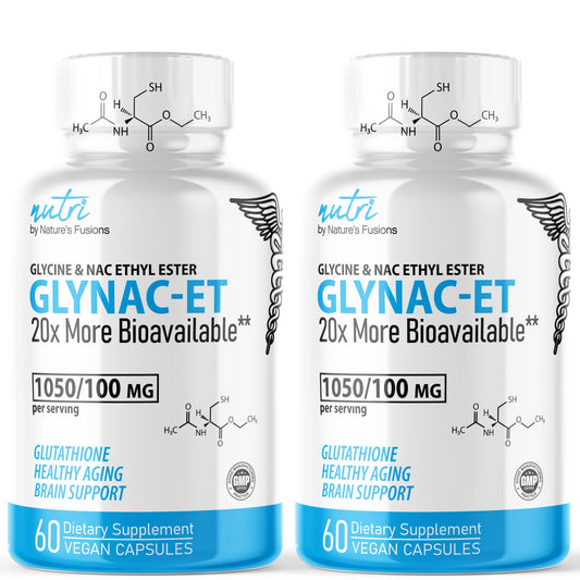 GlyNAC-ET NAC Supplement with Glycine & NACET | 20x Glutathione Support | 120 Capsules (2-Pack)