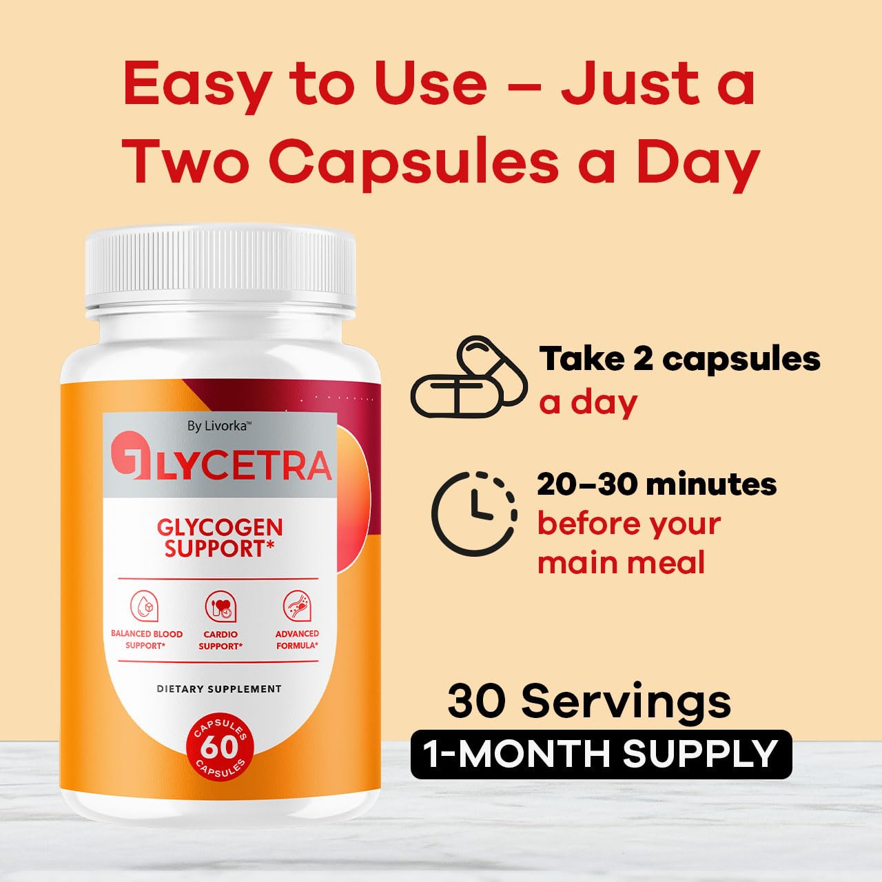 Glycetra Capsules - Official Glycetra Advanced Glycogen Support Formula | Maximum Strength Vitamin Supplement