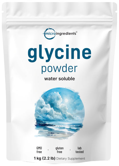 Glycine Powder 1KG (2.2 lb) – 1000mg/Serving, Sleep & Neurotransmitter Support | Micro Ingredients, USA Made