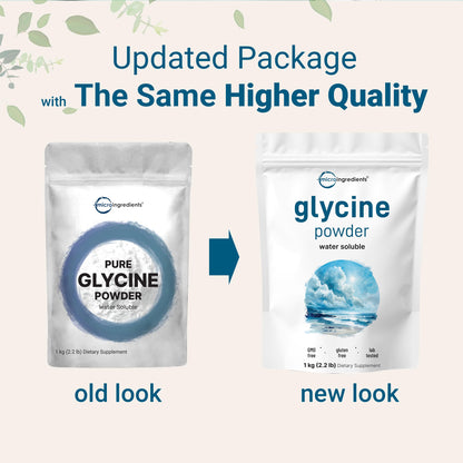 Glycine Powder 1KG (2.2 lb) – 1000mg/Serving, Sleep & Neurotransmitter Support | Micro Ingredients, USA Made