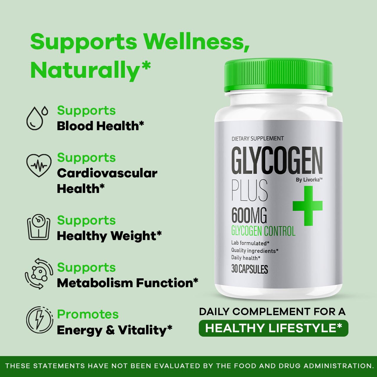 (2 Pack) Glycogen Plus – 600mg Capsules, All-Natural Glycogen Support