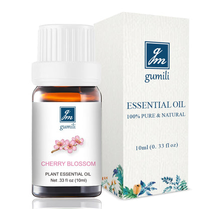 GM Gumili Cherry Blossom Essential Oil - 10mL Organic, Undiluted Fragrance for Aromatherapy