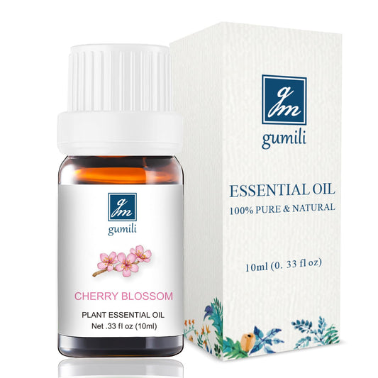 GM Gumili Cherry Blossom Essential Oil - 10mL Organic, Undiluted Fragrance for Aromatherapy