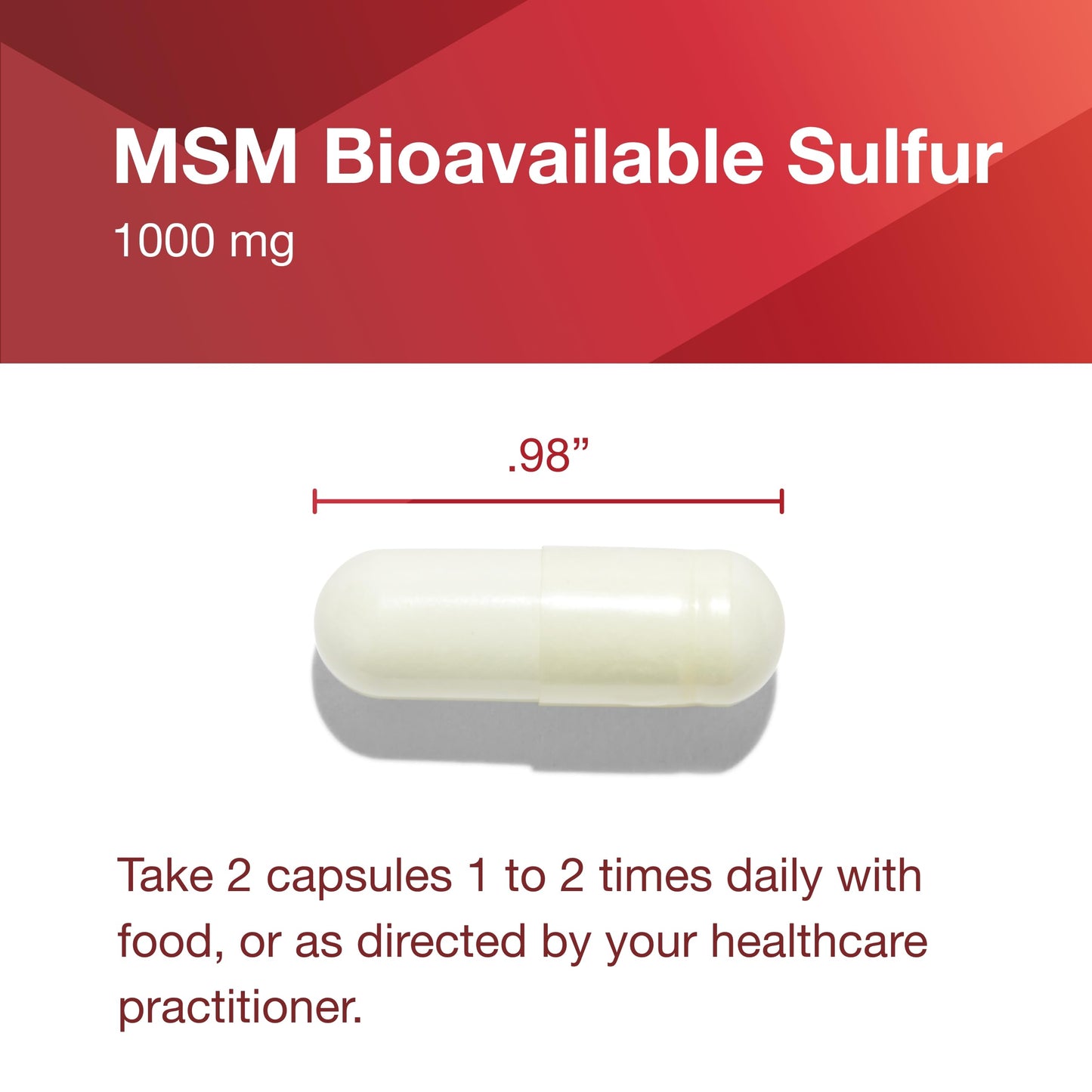 Protocol MSM Bioavailable Sulfur 1000mg | Joint Health & Hair, Skin & Nails | Vegan & Non-GMO | 180 Veg Capsules