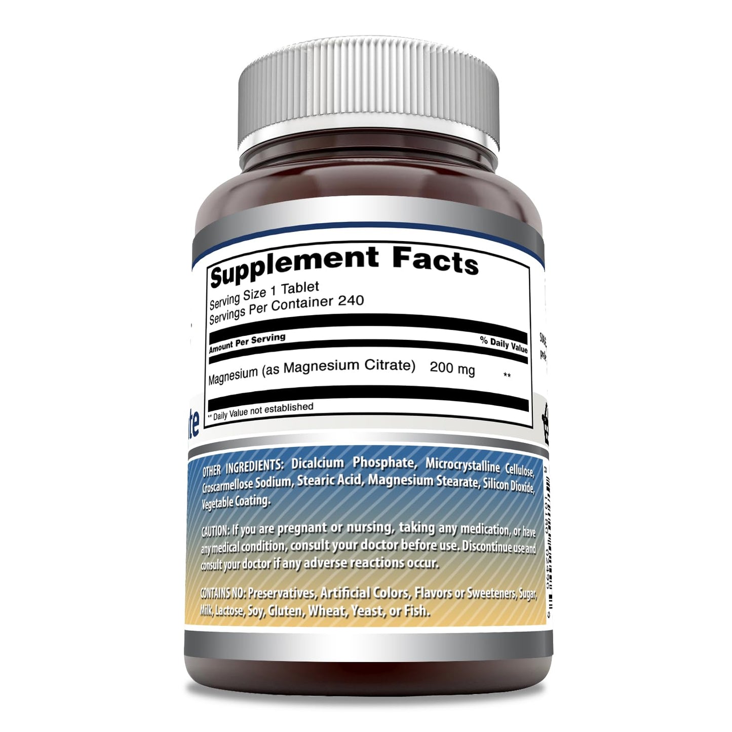 Amazing Formulas Magnesium Citrate 200 mg - 240 Count | Non-GMO, Gluten Free, Made in USA