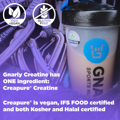 Gnarly Creatine Powder – Creapure, Vegan Creatine, NSF Sport Certified | 5g Monohydrate, Unflavored, 15.87 oz