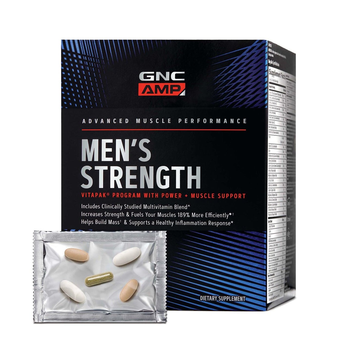 GNC AMP Men’s Strength Vitapak Program – 3-in-1 Pack with Creatine HCl & Multivitamin