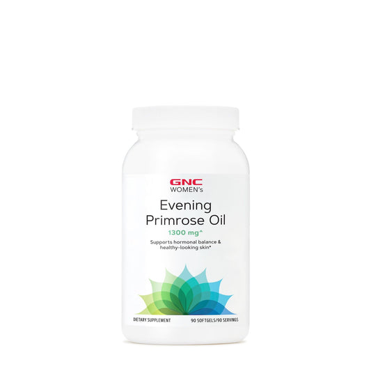GNC Evening Primrose Oil 1300mg | Hormonal Balance, Immunity & Skin Health | 90 Softgels