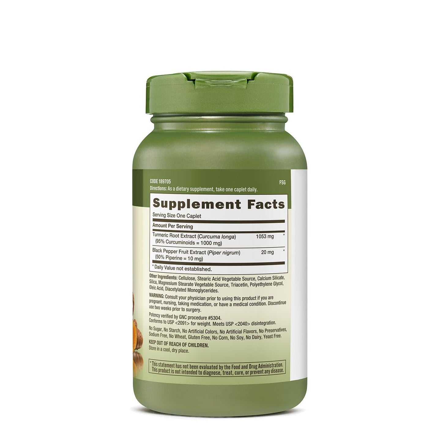 GNC Herbal Plus Turmeric Curcumin 1000mg – Extra Strength Vegetarian Supplement | 120 Servings