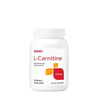 GNC L-Carnitine 500mg Supplement - Supports Muscle Recovery, 120 Servings