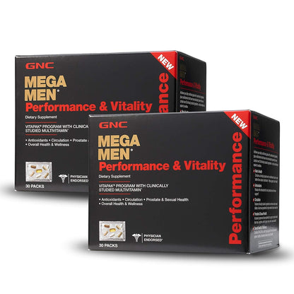 GNC Mega Men Performance Vitality - 30 Packs | Clinically Studied Multivitamin Vitapak