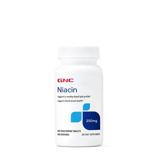GNC Niacin 250mg – Supports Blood Vessel Health – 100 Vegetarian Tablets