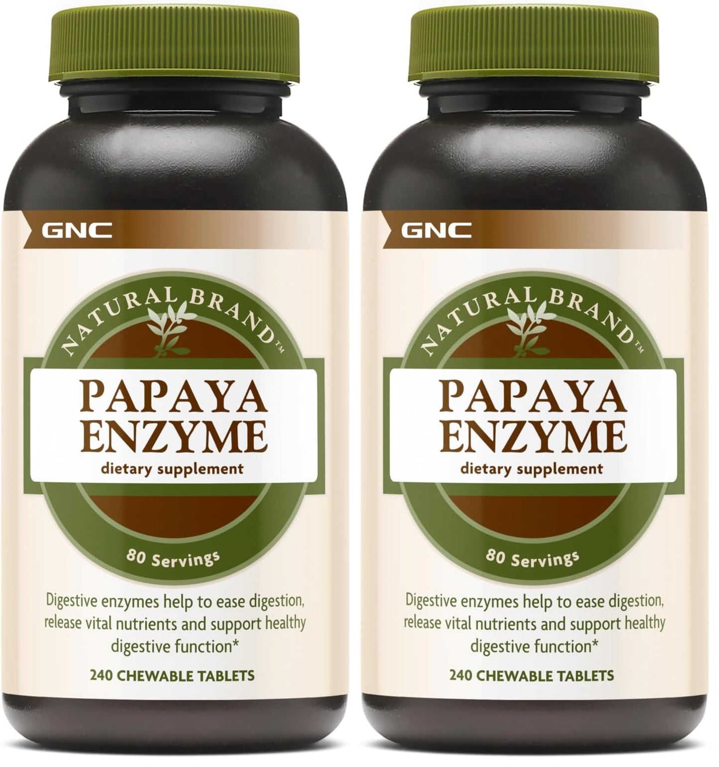 GNC Papaya Enzyme - Digestive Support, 240 Tablets (Pack of 2)