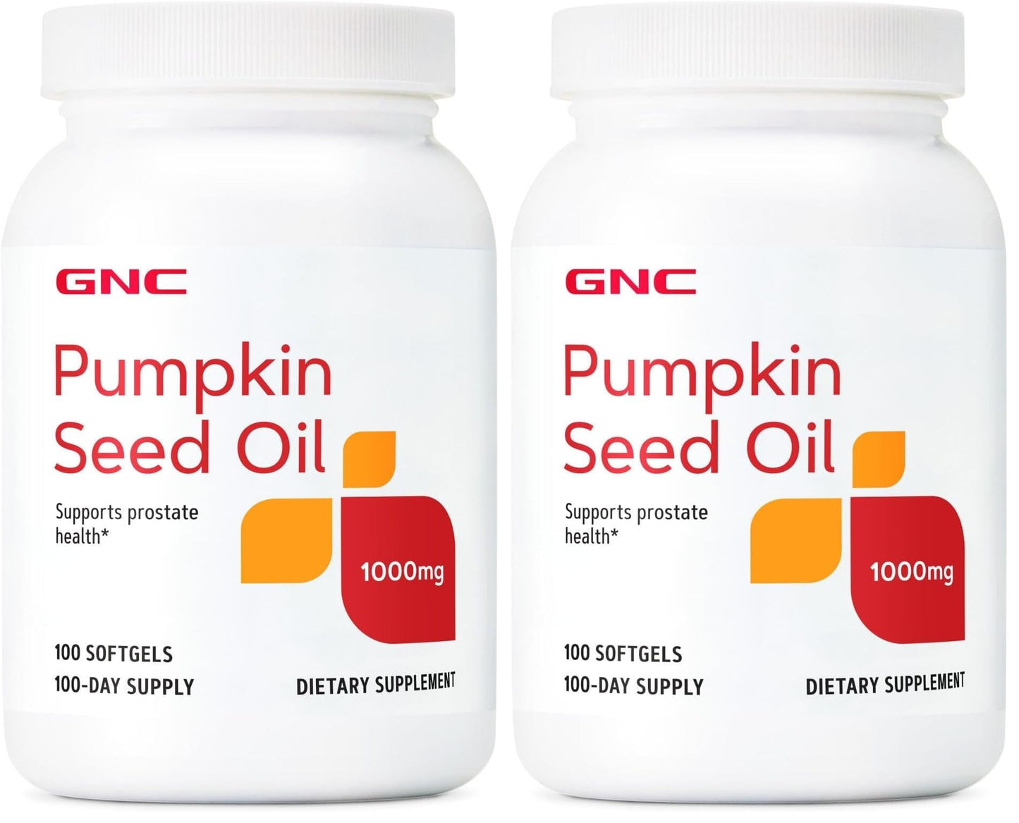 GNC Pumpkin Seed Oil 1000mg Softgels – Prostate Health Support, 200 Servings (Pack of 2)