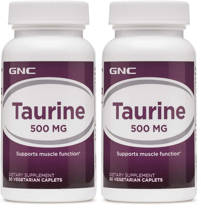 GNC Taurine 500mg – 50 Caplets (Pack of 2) | Supports Muscle Function