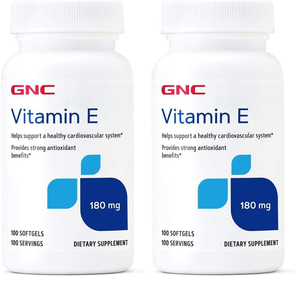 GNC Vitamin E 200mg – Cardiovascular Support, 100 Servings (Pack of 2)