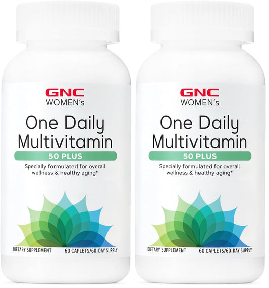 GNC Women's 50+ One Daily Multivitamin – Pack of 2, 60-Count | Supports Wellness & Healthy Aging