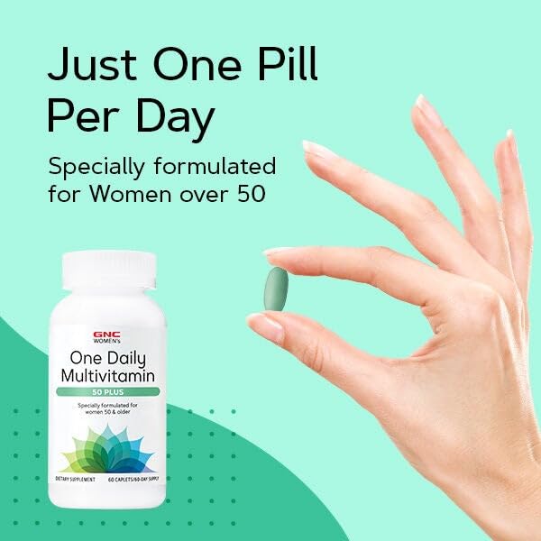 GNC Women's 50+ One Daily Multivitamin – Pack of 2, 60-Count | Supports Wellness & Healthy Aging