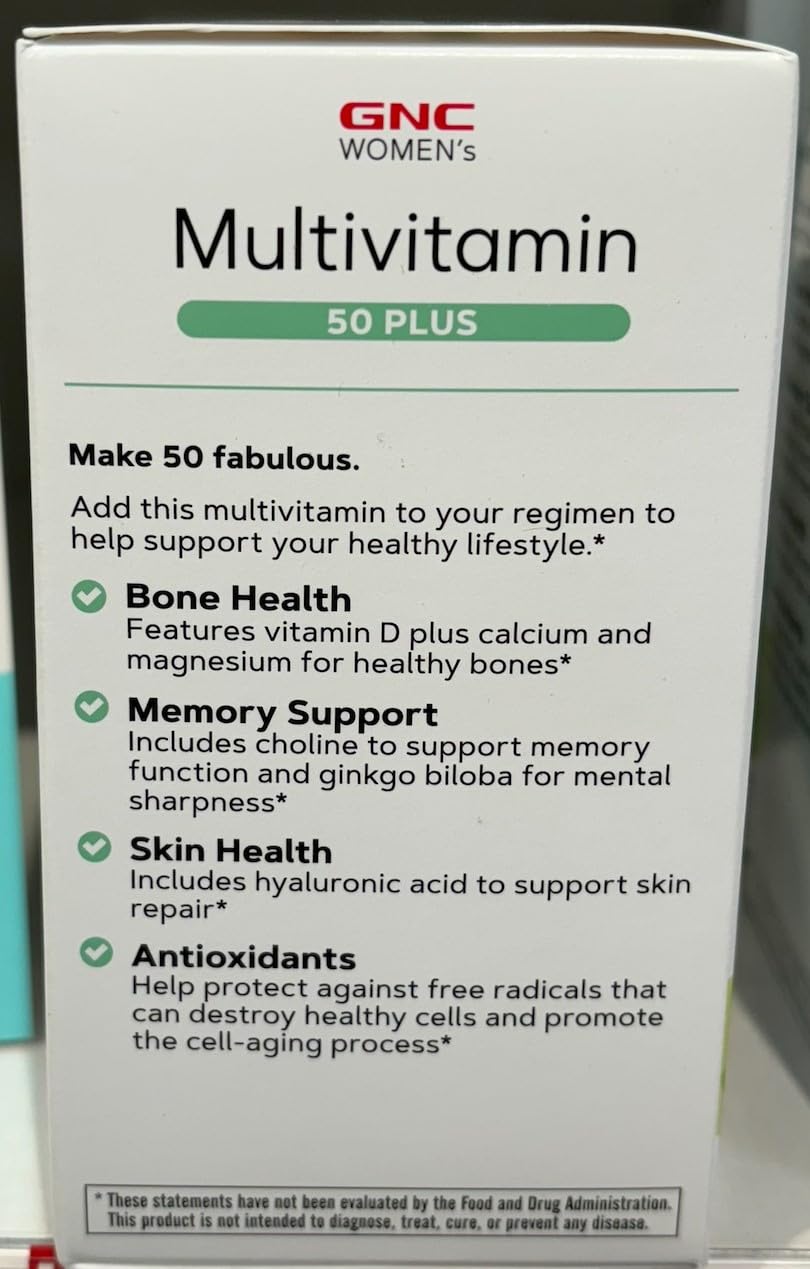 GNC Women's Multivitamin 50+ - Bone, Eye, Memory & Skin Health (60 Caplets)