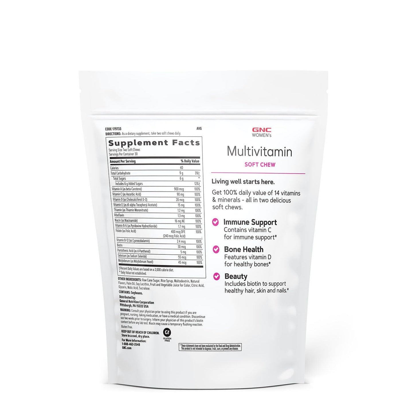 GNC Women's Multivitamin Soft Chew - Mixed Fruit (Pack of 2) | Vitamins for Women