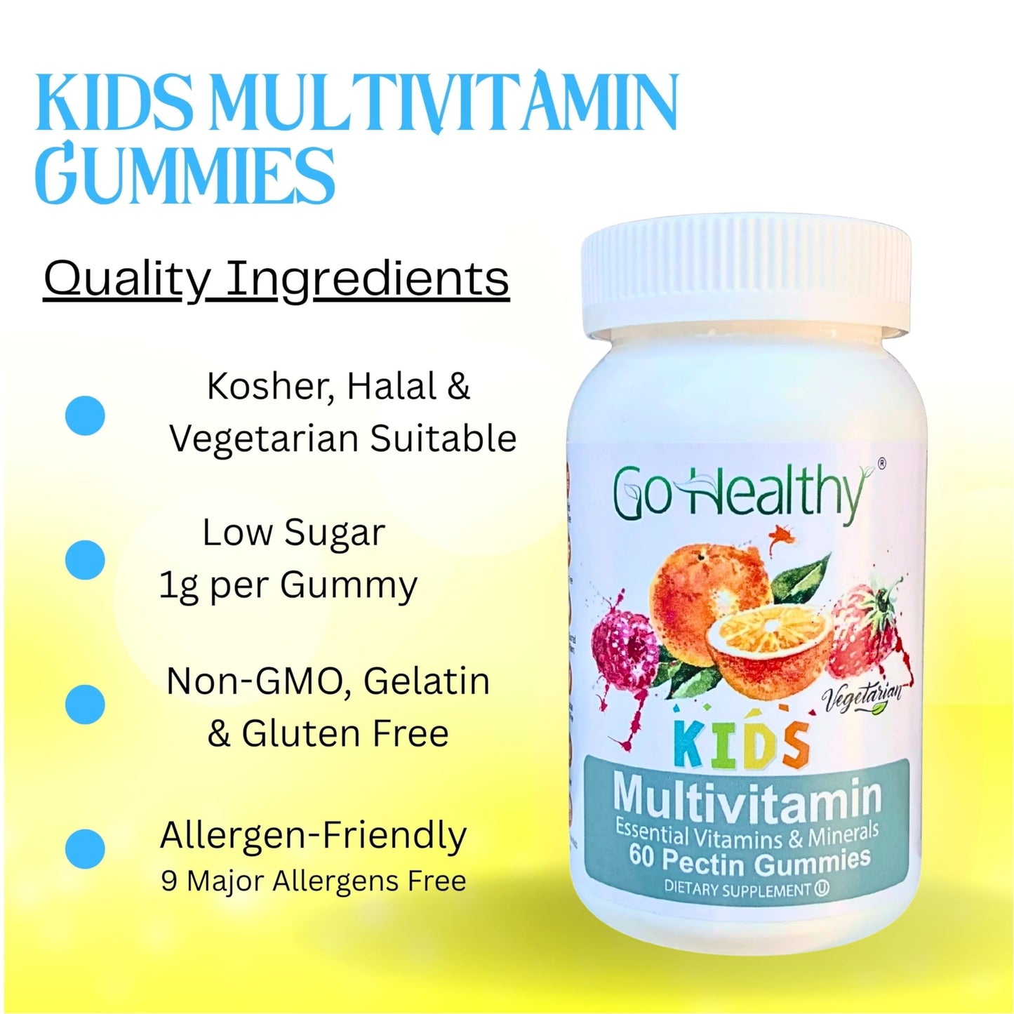 Go Healthy Kids Multivitamin Gummies | Immune Support, Kosher & Halal