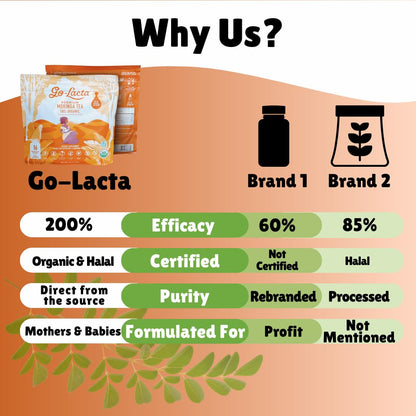 Go-Lacta Organic Moringa Tea – Lactation Support (Caffeine-Free)