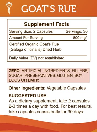 Goat's Rue 60 Capsules (800 mg) – Secrets of the Tribe, Galega officinalis, Pack of 2