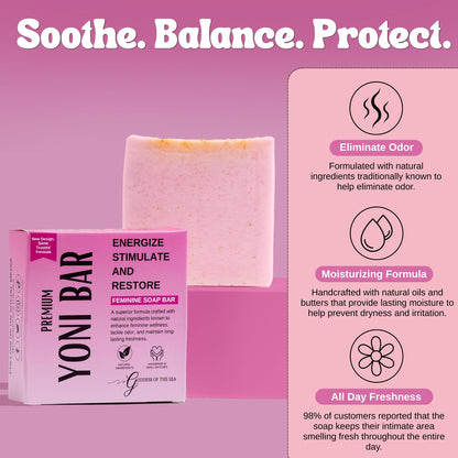 Goddess Of The Sea Beauty Bar Premium Yoni – Natural Feminine Care Soap for pH Balance, Odor Control & Hydration | Handmade & Vegan (3oz)