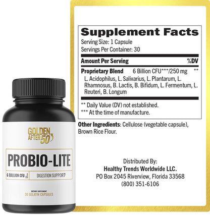 Golden After 50 Probio-Lite – Gut Health & Digestion Support | Probiotics for Men & Women