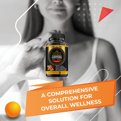 Golden Saffron Turmeric Curcumin with BioPerine – Made in USA