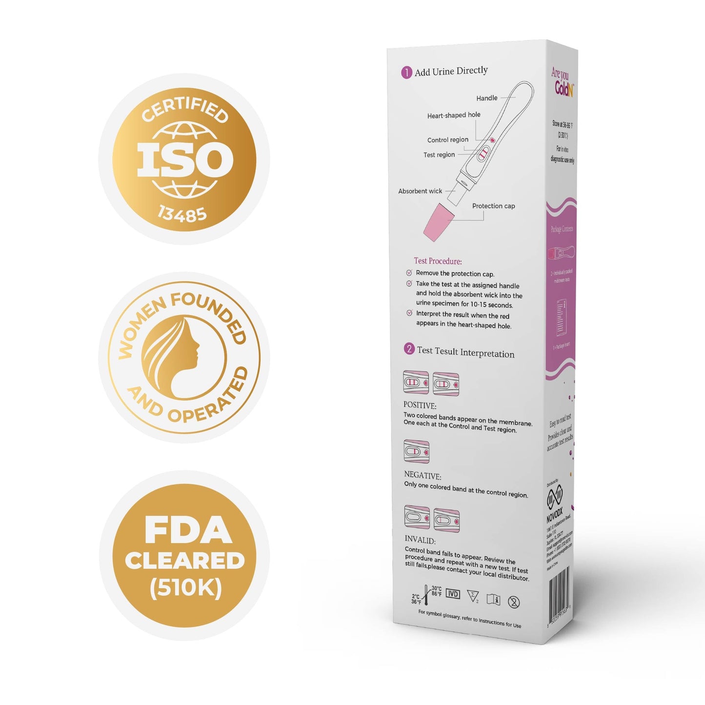 GoldN™ Early Detection Pregnancy Test – HCG Midstream Kit, 99% Accurate