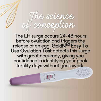 GoldN™ Easy-to-Use Ovulation Test Predictor Kit – 10 Count | 5-Minute Midstream LH Surge TTC