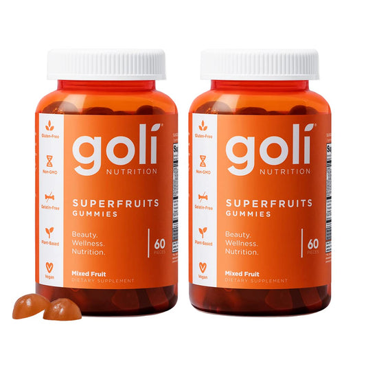 Goli Superfruits Beauty Gummies – 120 Count, Vegan, Non-GMO, Gluten & Gelatin Free, Collagen-Promoting
